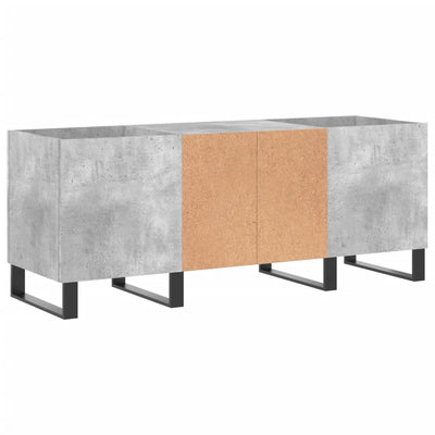 LP-levyjen säilytyskaappi betoninharmaa 121x38x48 cm puu