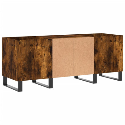 LP-levyjen säilytyskaappi savutammi 121x38x48 cm tekninen puu