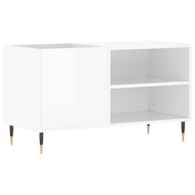 LP-levyjen säilytyskaappi korkeakiilto valk. 85x38x48 cm puu