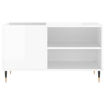 LP-levyjen säilytyskaappi korkeakiilto valk. 85x38x48 cm puu