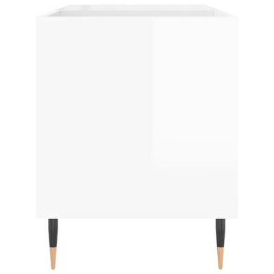 LP-levyjen säilytyskaappi korkeakiilto valk. 85x38x48 cm puu