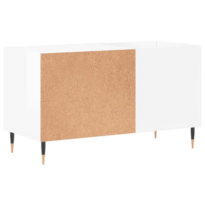 LP-levyjen säilytyskaappi korkeakiilto valk. 85x38x48 cm puu