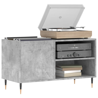 LP-levyjen säilytyskaappi betoninharmaa 85x38x48 cm puu