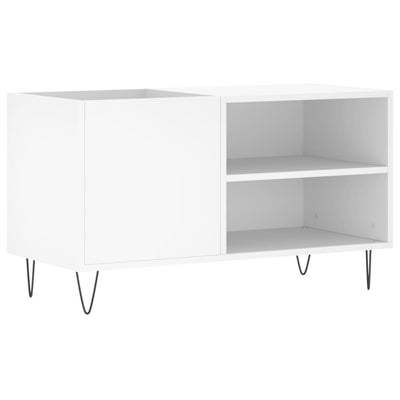 LP-levyjen säilytyskaappi valkoinen 85x38x48 cm tekninen puu