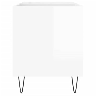 LP-levyjen säilytyskaappi korkeakiilto valk. 85x38x48 cm puu