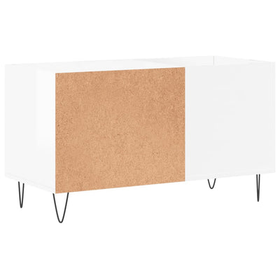 LP-levyjen säilytyskaappi korkeakiilto valk. 85x38x48 cm puu