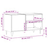 LP-levyjen säilytyskaappi betoninharmaa 85x38x48 cm puu