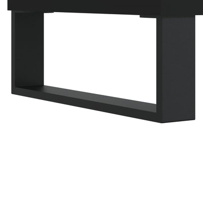 LP-levyjen säilytyskaappi musta 85x38x48 cm tekninen puu