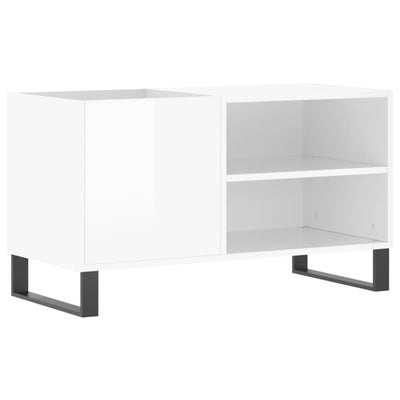LP-levyjen säilytyskaappi korkeakiilto valk. 85x38x48 cm puu