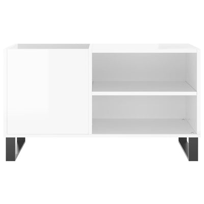 LP-levyjen säilytyskaappi korkeakiilto valk. 85x38x48 cm puu