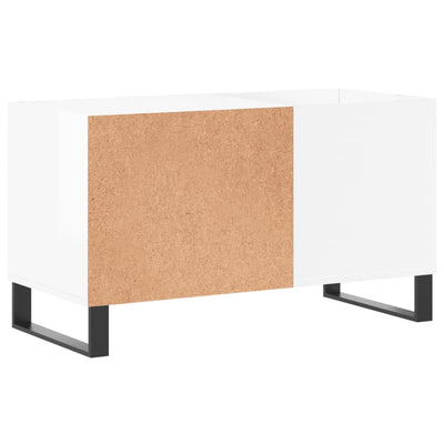 LP-levyjen säilytyskaappi korkeakiilto valk. 85x38x48 cm puu