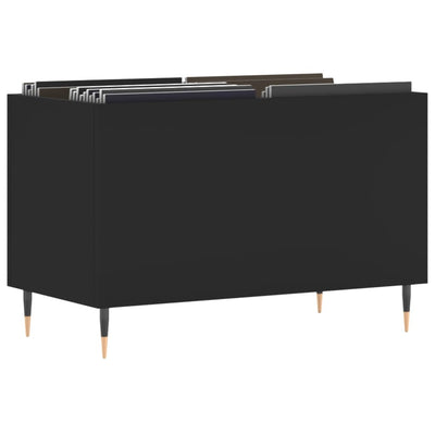 LP-levyjen säilytyskaappi musta 74,5x38x48 cm tekninen puu