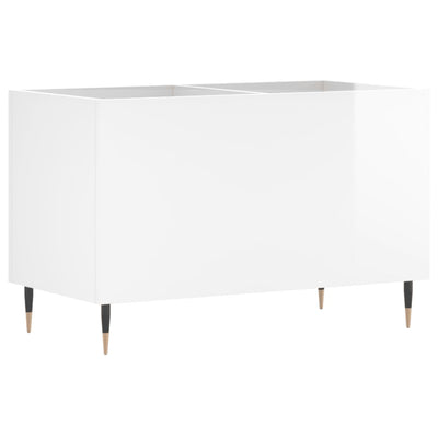 LP-levyjen säilytyskaappi korkeakiilto valk. 74,5x38x48 cm puu