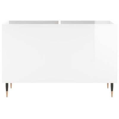 LP-levyjen säilytyskaappi korkeakiilto valk. 74,5x38x48 cm puu