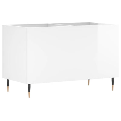 LP-levyjen säilytyskaappi korkeakiilto valk. 74,5x38x48 cm puu