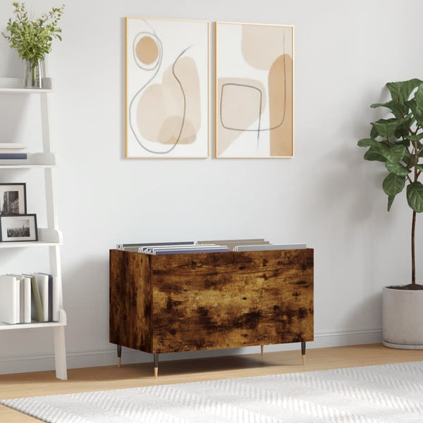 LP-levyjen säilytyskaappi savutammi 74,5x38x48 cm tekninen puu