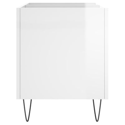 LP-levyjen säilytyskaappi korkeakiilto valk. 74,5x38x48 cm puu