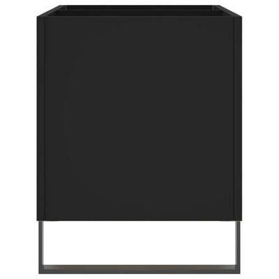 LP-levyjen säilytyskaappi musta 74,5x38x48 cm tekninen puu