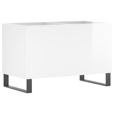 LP-levyjen säilytyskaappi korkeakiilto valk. 74,5x38x48 cm puu