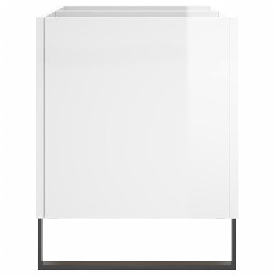 LP-levyjen säilytyskaappi korkeakiilto valk. 74,5x38x48 cm puu