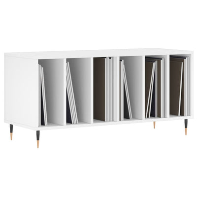 LP-levyjen säilytyskaappi valkoinen 100x38x48 cm tekninen puu