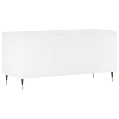 LP-levyjen säilytyskaappi valkoinen 100x38x48 cm tekninen puu