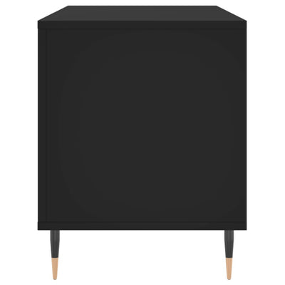 Musta lp-levyjen säilytyskaappi Ionelica 100x38x48cm (puinen)