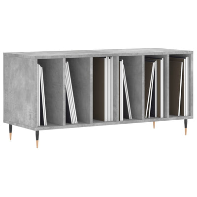 LP-levyjen säilytyskaappi betoninharmaa 100x38x48 cm puu