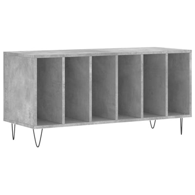 LP-levyjen säilytyskaappi betoninharmaa 100x38x48 cm puu