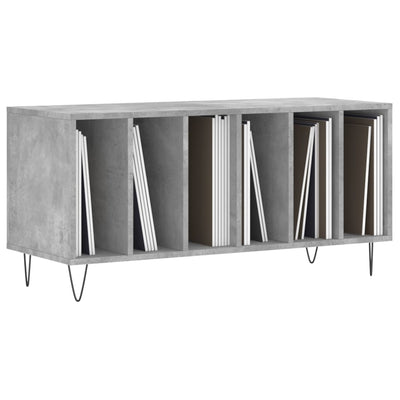 LP-levyjen säilytyskaappi betoninharmaa 100x38x48 cm puu
