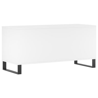 LP-levyjen säilytyskaappi valkoinen 100x38x48 cm tekninen puu