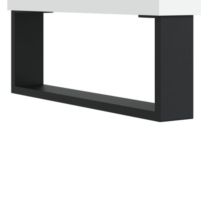 LP-levyjen säilytyskaappi valkoinen 100x38x48 cm tekninen puu