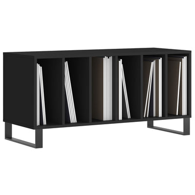 LP-levyjen säilytyskaappi musta 100x38x48 cm tekninen puu