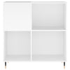 LP-levyjen säilytyskaappi valkoinen 84,5x38x89 cm tekninen puu