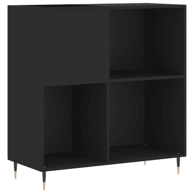 LP-levyjen säilytyskaappi musta 84,5x38x89 cm tekninen puu