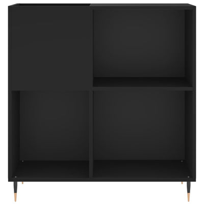 LP-levyjen säilytyskaappi musta 84,5x38x89 cm tekninen puu