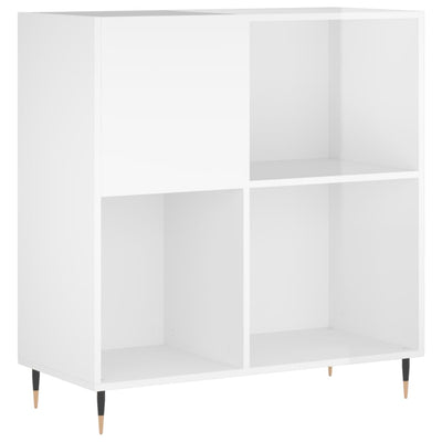 LP-levyjen säilytyskaappi korkeakiilto valk. 84,5x38x89 cm puu