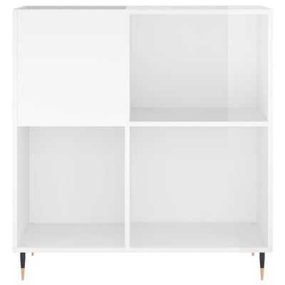 LP-levyjen säilytyskaappi korkeakiilto valk. 84,5x38x89 cm puu