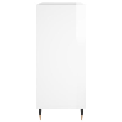 LP-levyjen säilytyskaappi korkeakiilto valk. 84,5x38x89 cm puu