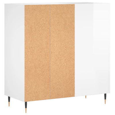 LP-levyjen säilytyskaappi korkeakiilto valk. 84,5x38x89 cm puu