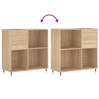 LP-levyjen säilytyskaappi Sonoma-tammi 84,5x38x89 cm puu