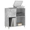 LP-levyjen säilytyskaappi betoninharmaa 84,5x38x89 cm puu