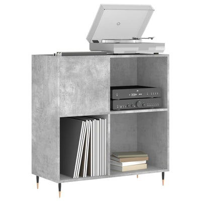 LP-levyjen säilytyskaappi betoninharmaa 84,5x38x89 cm puu