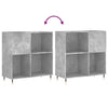 LP-levyjen säilytyskaappi betoninharmaa 84,5x38x89 cm puu