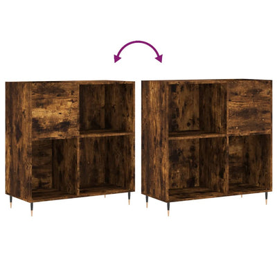 LP-levyjen säilytyskaappi savutammi 84,5x38x89 cm tekninen puu