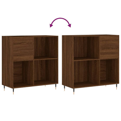 LP-levyjen säilytyskaappi ruskea tammi 84,5x38x89 cm puu