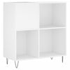 LP-levyjen säilytyskaappi valkoinen 84,5x38x89 cm tekninen puu