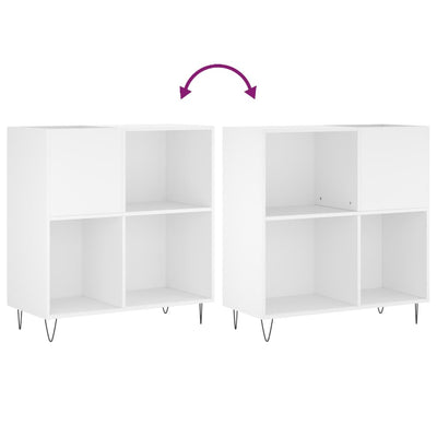 LP-levyjen säilytyskaappi valkoinen 84,5x38x89 cm tekninen puu