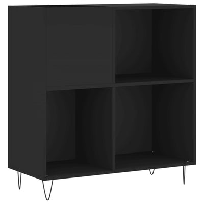 LP-levyjen säilytyskaappi musta 84,5x38x89 cm tekninen puu