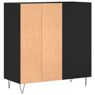 LP-levyjen säilytyskaappi musta 84,5x38x89 cm tekninen puu